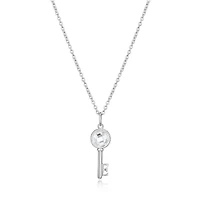 Collier à pendentif ELLE « Key » en argent sterling et oxyde de zirconium cubique