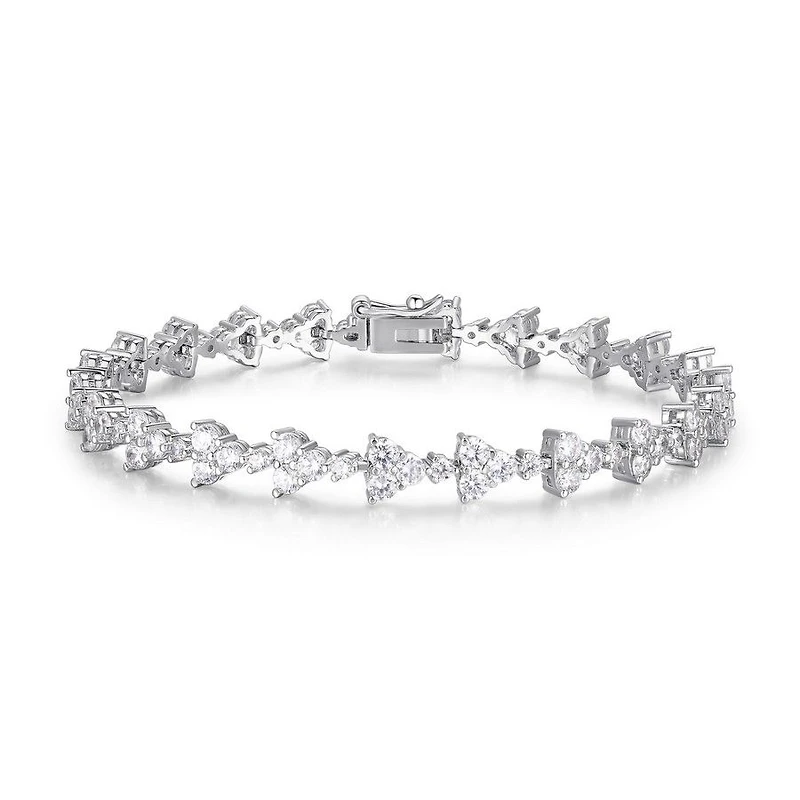 Reign Sterling Silver & Cubic Zirconia Triangle Bracelet