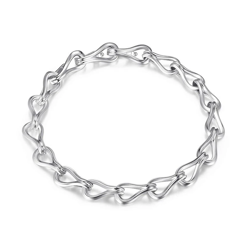 ELLE Sterling Silver Interlocking Link Bracelet