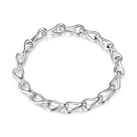ELLE Sterling Silver Interlocking Link Bracelet