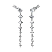Boucles d'oreilles « Reign » en cascade en argent sterling et zircone cubique