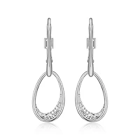 ELLE Sterling Silver & Cubic Zirconia Oval Drop Earrings