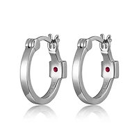 ELLE Sterling Silver 15mm Polished Hoop Earrings