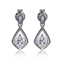 ELLE Sterling Silver & Cubic Zirconia Cushion Earrings