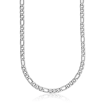 STEELX Stainless Steel 6mm Figaro Chain Necklace 20"