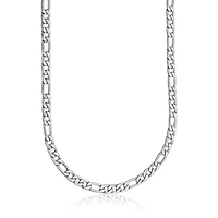 STEELX Stainless Steel 6mm Figaro Chain Necklace 20"