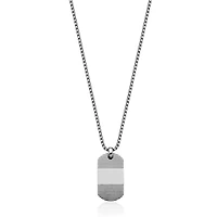 Pendentif « Steelx » en acier inoxydable texturé de 24 po style plaque d'identité militaire