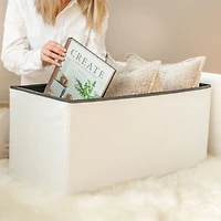 Pouf de rangement 3 en 1 - Blanc
