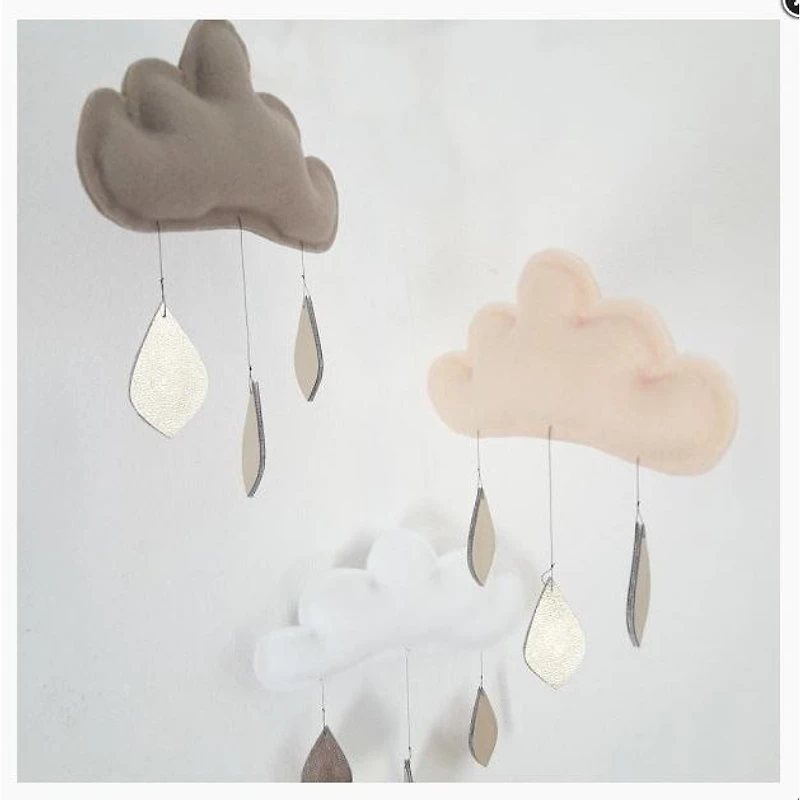 Cloud Mobile - Taupe, Peach & White