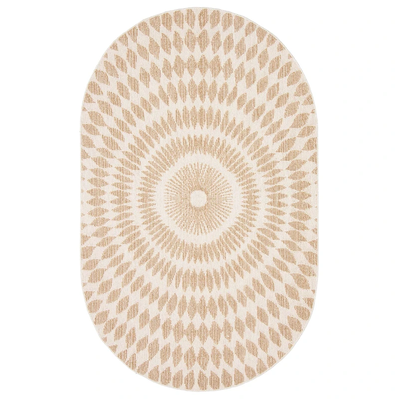 Manon Contemporary Oval Taupe Area Rug