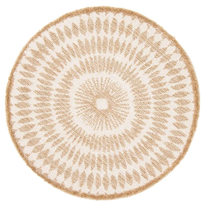 Manon Contemporary Round Taupe Area Rug