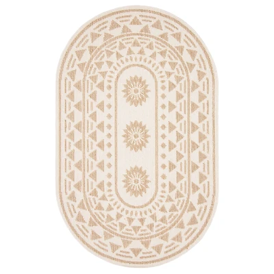 Finley Contemporary Oval Taupe Area Rug