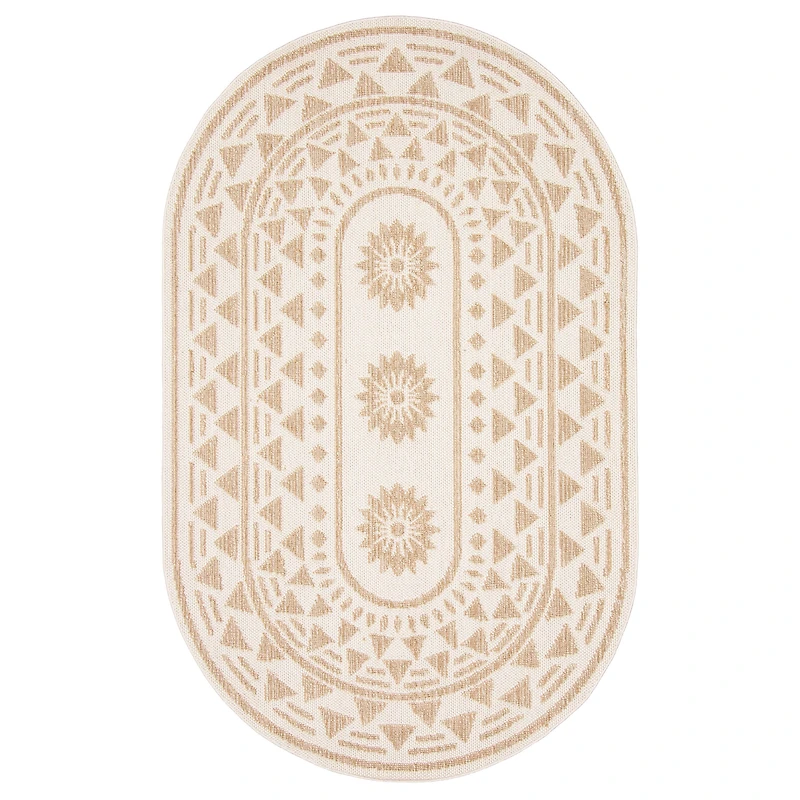 Finley tapis ovale contemporain taupe