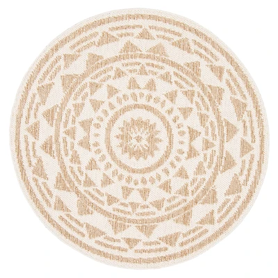Finley Contemporary Round Taupe Area Rug
