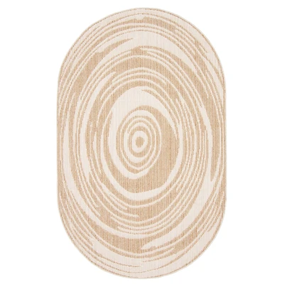 Merry Contemporary Oval Taupe Area Rug