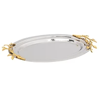 Elegance Gold Gilt Leaf Oval Tray