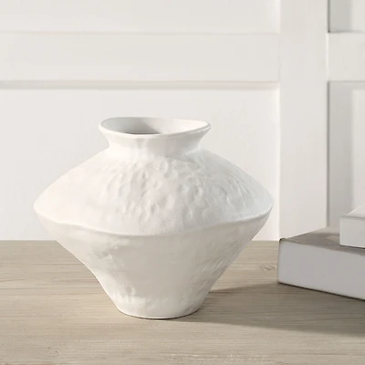 Vase « Mills » en céramique blanc