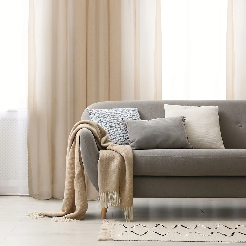 Dali Rideau réversible transparent à poches pour tringle et pattes arrière