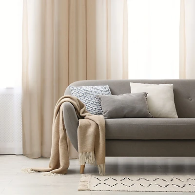 Dali Rideau réversible transparent à poches pour tringle et pattes arrière