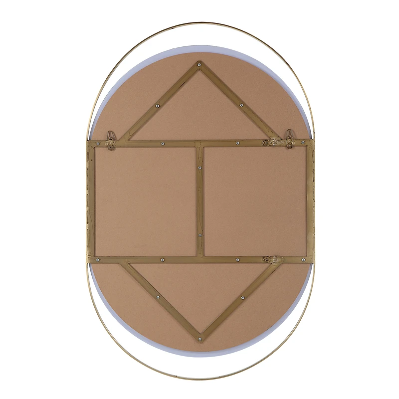 Ecru 40" Tall Pill Oval Mirror, Satin Brass