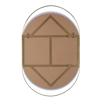 Ecru 40" Tall Pill Oval Mirror, Satin Brass
