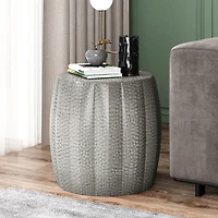 Metal drum end table