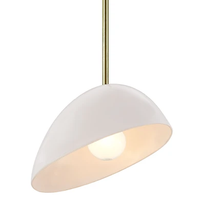 Corio 11.75" Wide 1-Light Chandelier, Glossy Off-White