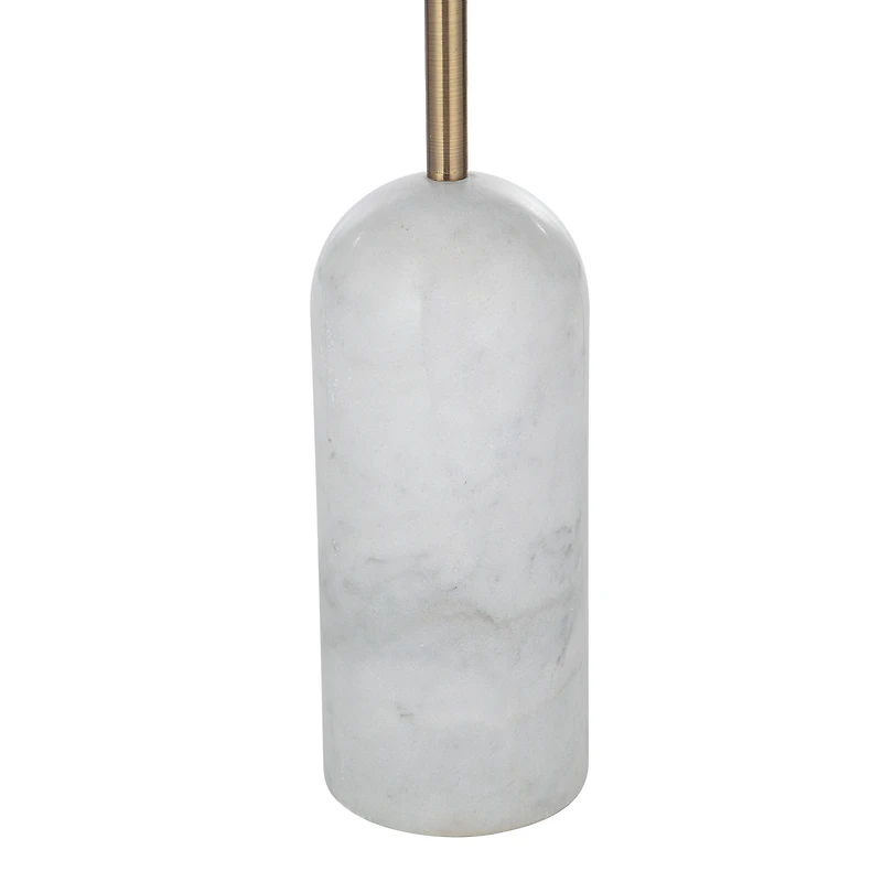 Lozica 62.5" Tall Antique Brushed Brass Floor Lamp with Drum Linen Shade