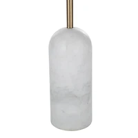 Lozica 62.5" Tall Antique Brushed Brass Floor Lamp with Drum Linen Shade