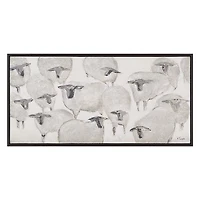 Shah 60" Wide Canvas Art with Wood Frame, Dark Grey
