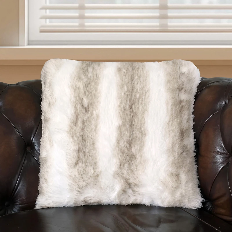 Snow Fox Faux Fur Cushion