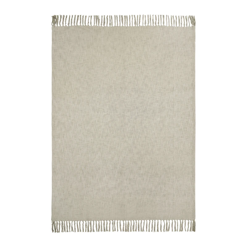 Jeté « Curtis » en coton tissé beige