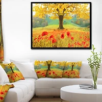 Beautiful Autumn Yellow Tree  Wall Art