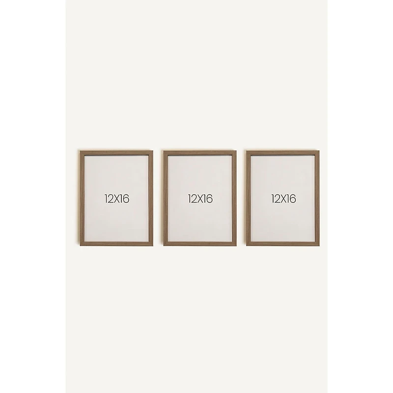 Oleka Safari Mini Framed Canvas Wall Art, Set of 3 - Oak Frame