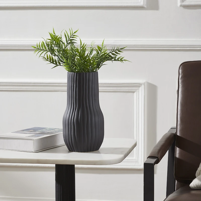 Vase Nocera en grès céramique noire