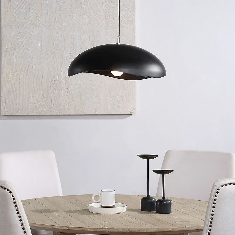 Filomena 22" Wide 1-Light Chandelier, Matte Black