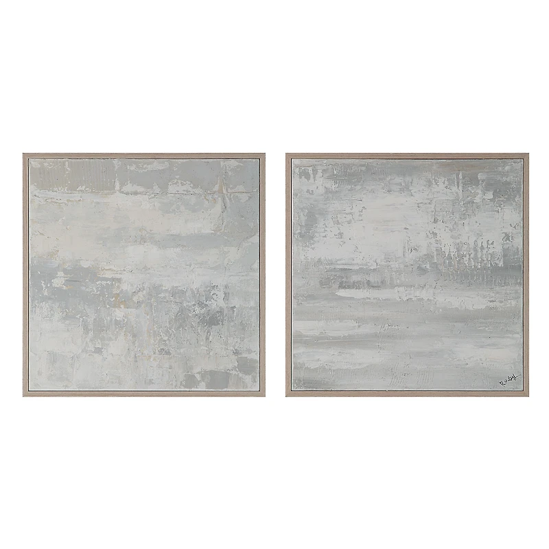 Heleni 30" Wide Canvas Art with Wood Frame, Cream