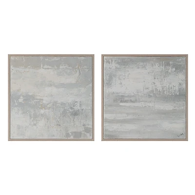 Heleni 30" Wide Canvas Art with Wood Frame, Cream