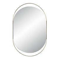 Ecru 40" Tall Pill Oval Mirror, Satin Brass