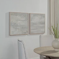 Heleni 30" Wide Canvas Art with Wood Frame, Cream