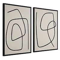 Moreau 24" Wide Canvas Art with Wood Frame, Painted Black