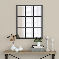 John Black Framed Window Pane Mirror