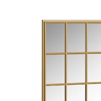 John Gold Framed Window Pane Mirror