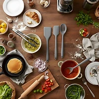 JS GOURMET Silicone Utensil Set Dark Grey, Set of 5