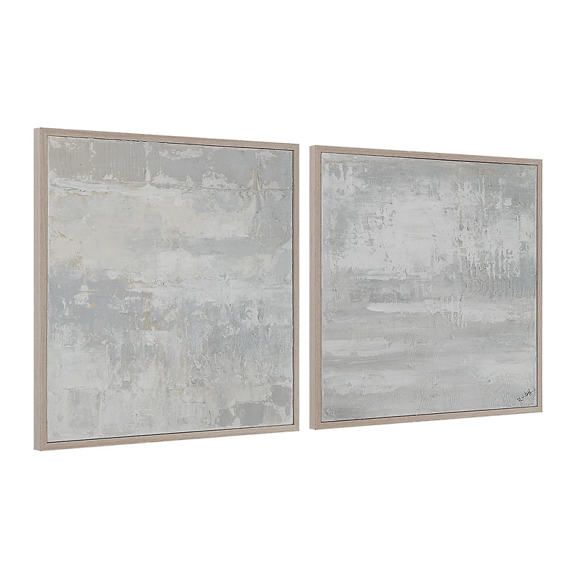Heleni 30" Wide Canvas Art with Wood Frame, Cream