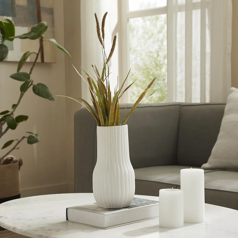 Vase Criley en grès céramique blanche
