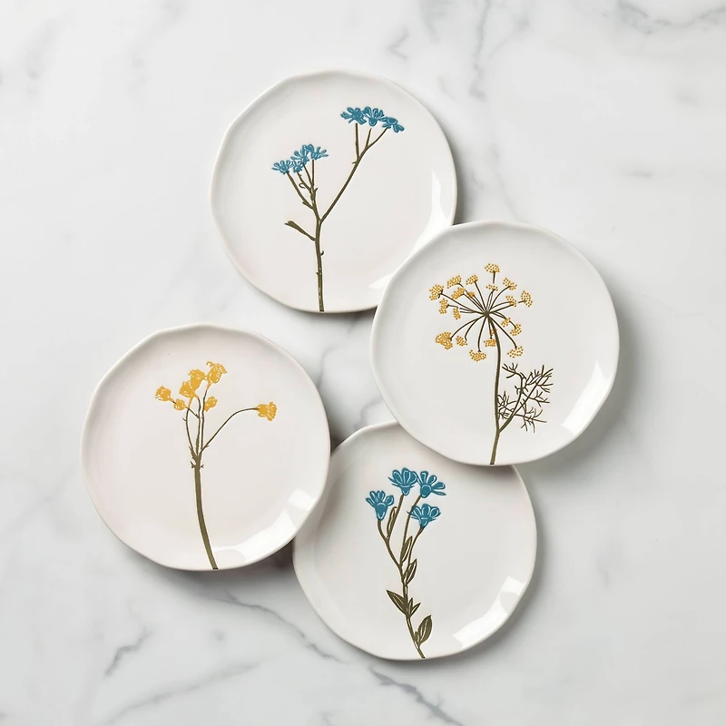 Wildflowers Tidbits Plates by Lenox, Set of 4