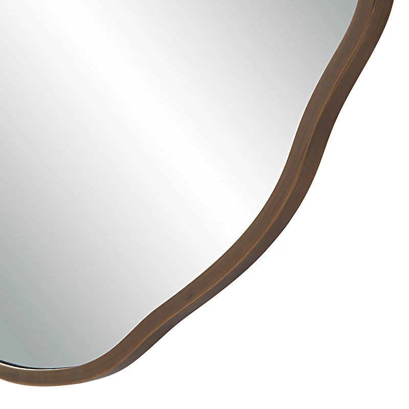 Bern 40" Tall Round Irregular Mirror, Antique Brushed Brass