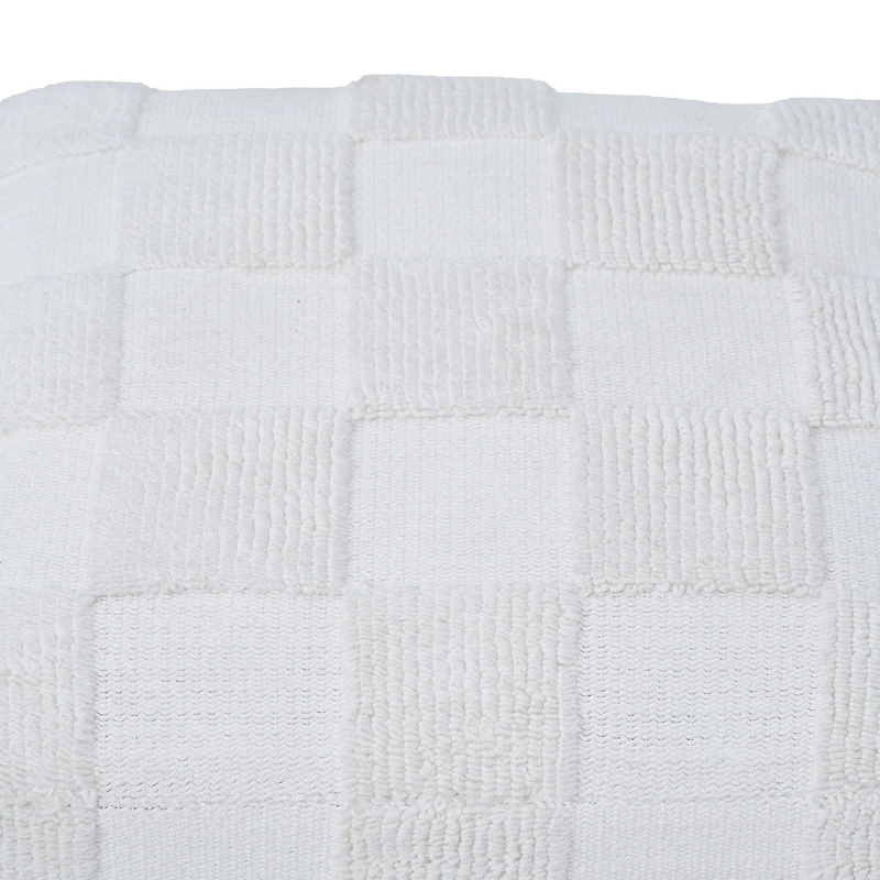 Pouf Payne tricoté en coton ivoire