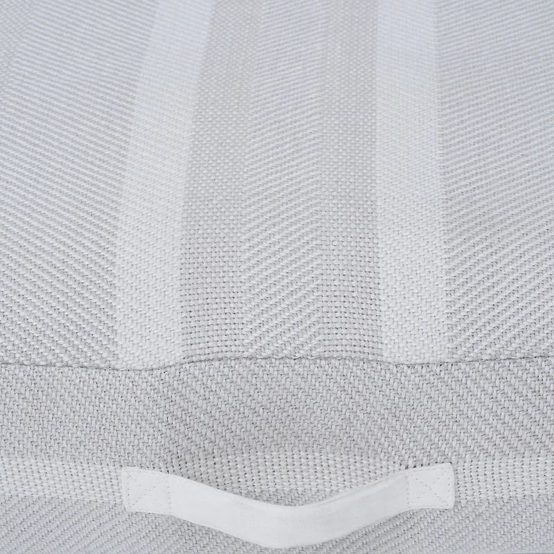 Pouf Rousseau tissé couleur gris clair